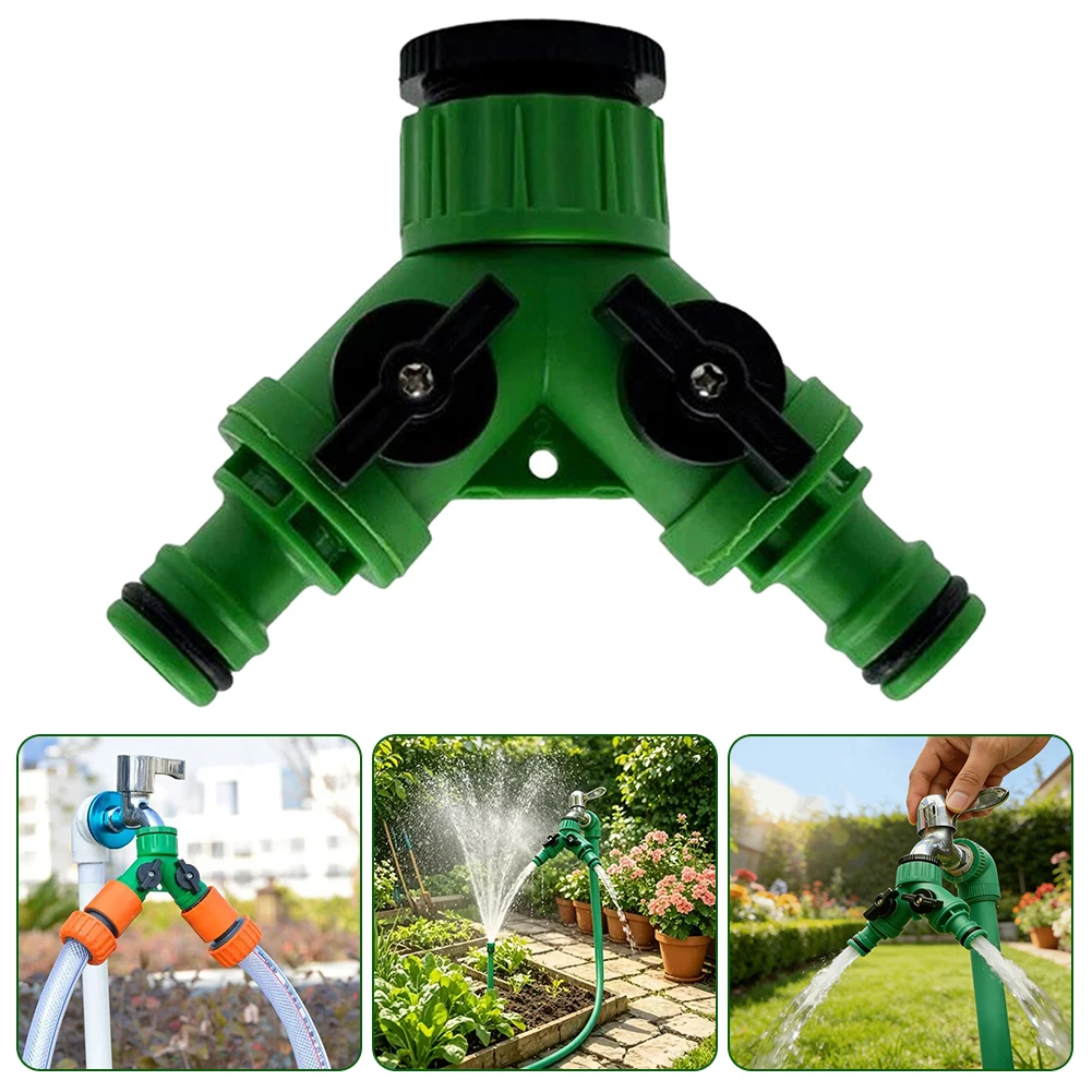 2 Way Faucet Diverter,Dual Outlet Garden Water Splitter Y Valves,Outdoor Faucet Garden Connector,Hose Pipe Fittings Connectors