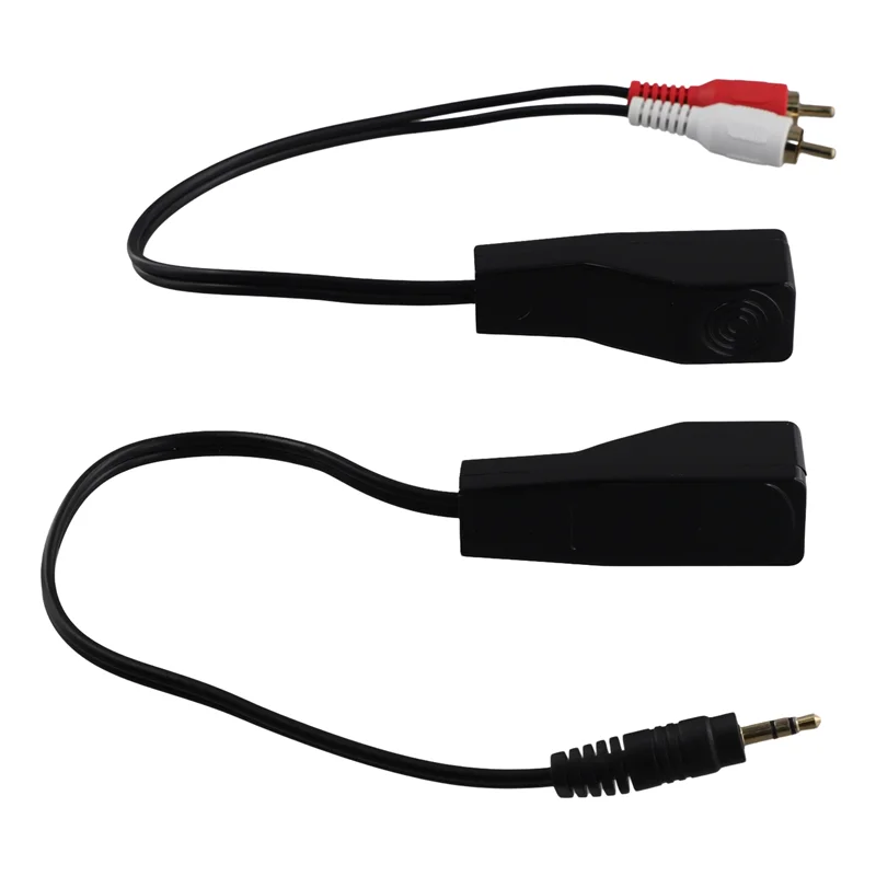 Excellent-DC3.5Mm Stereo e RCA Rosso Bianco Segnale audio Balun su cavo Cat5/6 RJ45 femmina a DC3.5Mm e 2 cavi audio Xrca