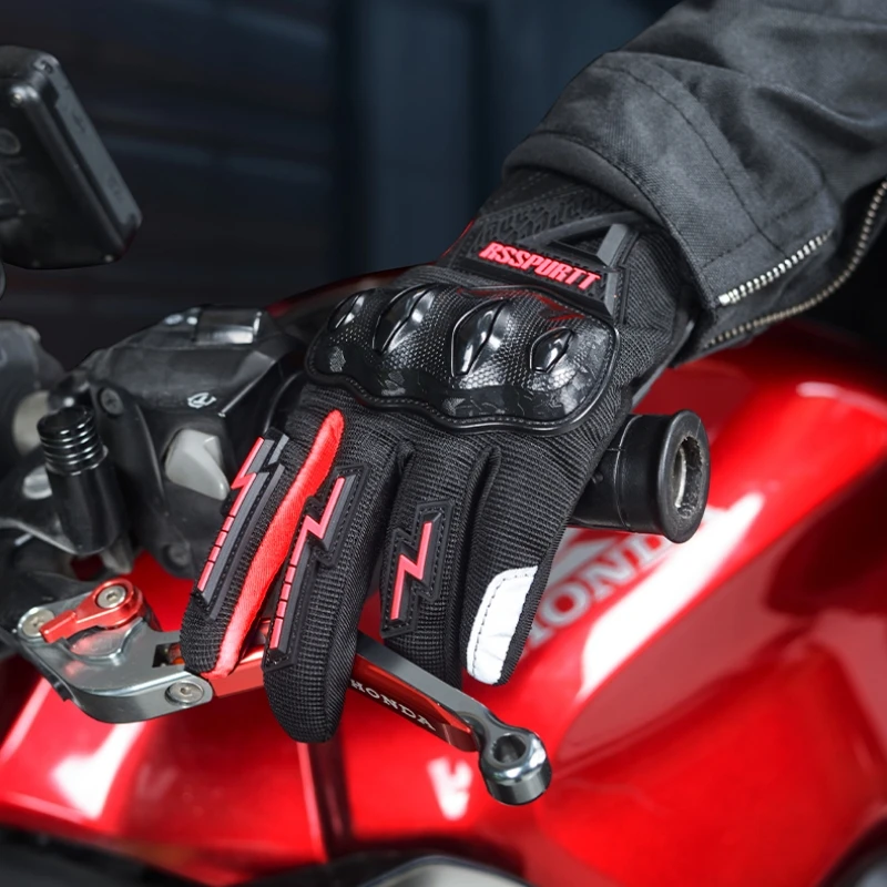 RS Full Finger Summer Motorcycle Gloves Breathable Anti-Slip Riding Gloves Lightweight Wear-Resistant Motocross Gloves