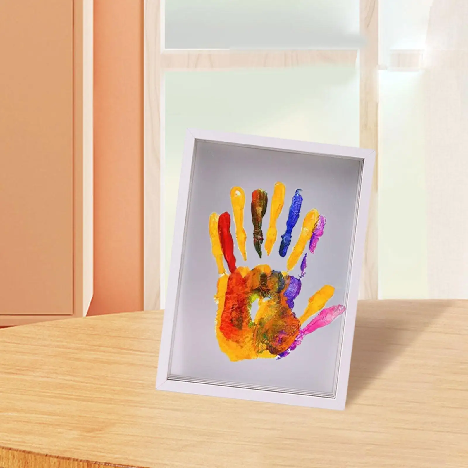 Clear Family Handprint Kit Unique Home Decoration DIY Craft Keepsake Frame for Grandparents Family Night Family New Parents