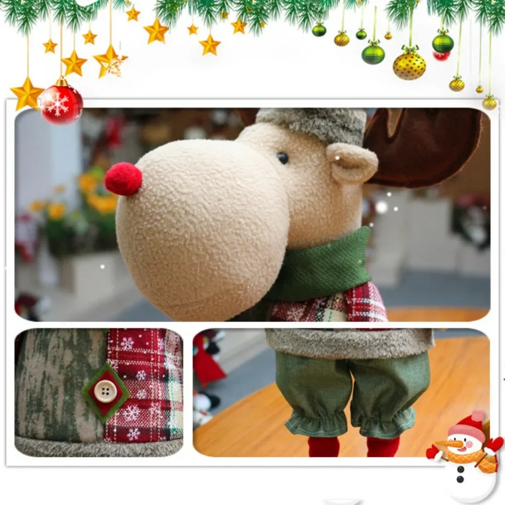 1pcs 76cm Extendable Dwarf Plush Toy With Retractable Spring Legs Pp Cotton Long-Legged Dwarf Christmas Home Ornament