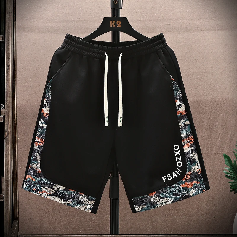 

Loose Straight Leg Men's Shorts Summer Casual Thin Beach Fashion Versatile Comfortable Breathable Polyester Fiber mid Waist