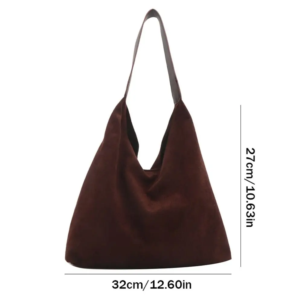 Vintage Vintage Suede Bag Large Capacity Simple Underarm Bag Aesthetic Handbag Single Shoulder Bag Commute