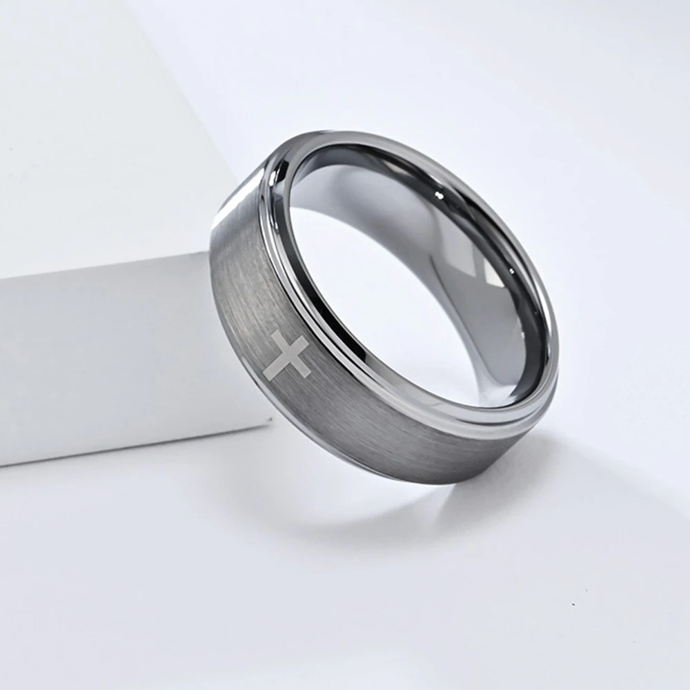 Retro Titanium Steel Christian Jesus Cross Bible Ring Punk Gothic  for Men and Women Anillo Jewelry Accessories Gift view 3