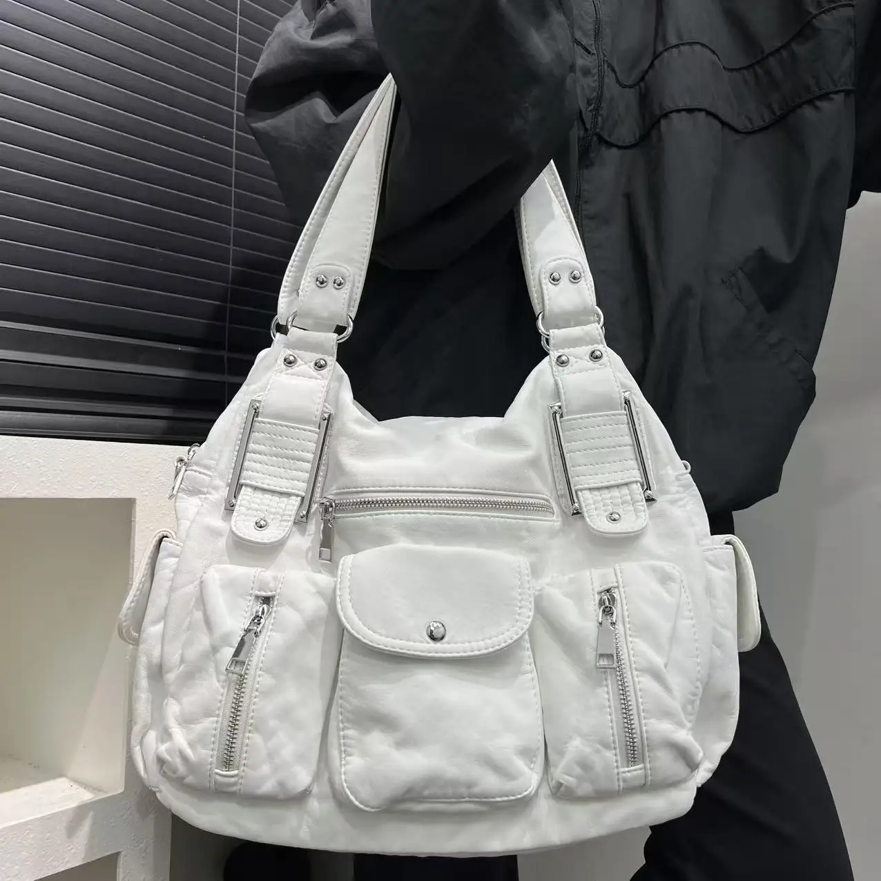 

Женская модная сумка-тоут Y2K Spicy Girl, большая вместительная сумка через плечо в стиле ретро с узором личи