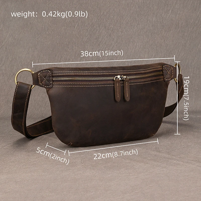 Leather Waist Bag Phone Pouch Purse Outdoor Military Waist Fanny Pack Men Belt Pouch Outdoor Phone Bags Man Male Clip On Pant