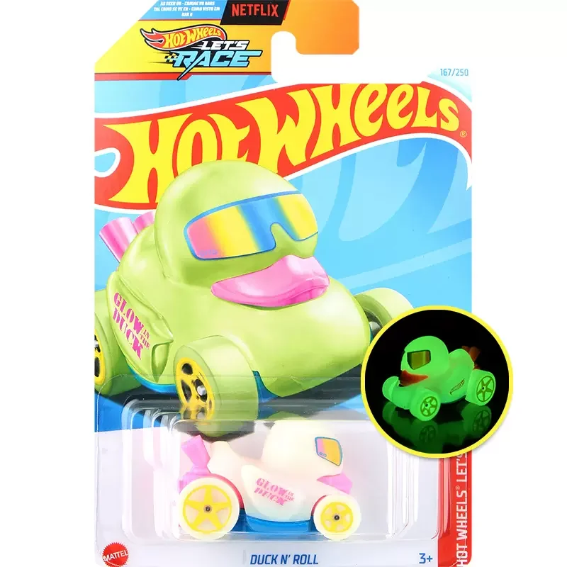 

2024J Original Hot Wheels Car Let's Race Duck N' Roll Boys Toy Scale 1/64 Diecast Vehicle Model Juguete Collection Birthday Gift