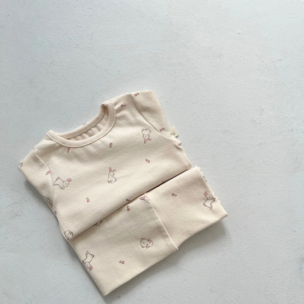Autumn New Baby Long Sleeve Clothes Set Infant Cute Animal Print Tops + Pants Pajamas 2pcs Suit Cotton Toddler Home Wear Outfits