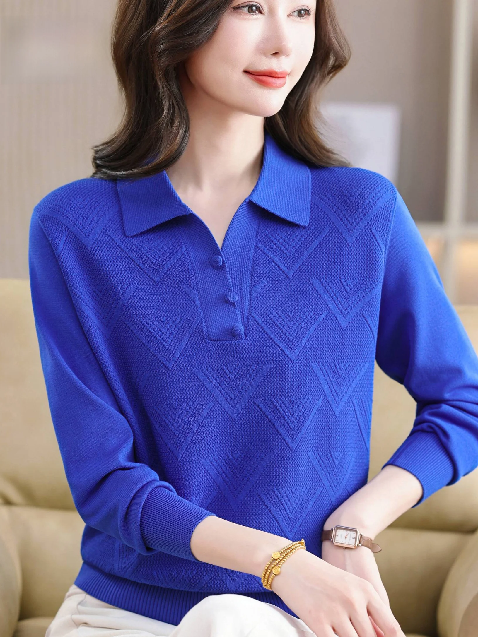 Casual gebreide trui met lange - Women Fashion Over 60 recensie en prijs
