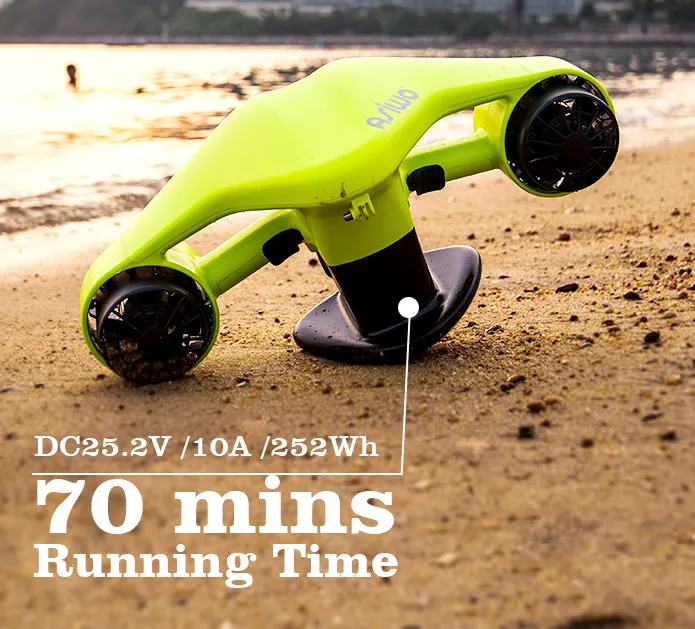 Camolech Skuter Air Motor Ganda 40M Tahan Air dengan Dudukan Kamera untuk Scuba Diving Snorkeling