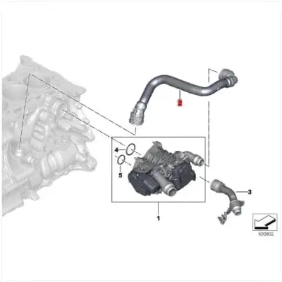 LINK-LOCK Coolant Pipe Thermostat to Water Pump Pipe 11538650981