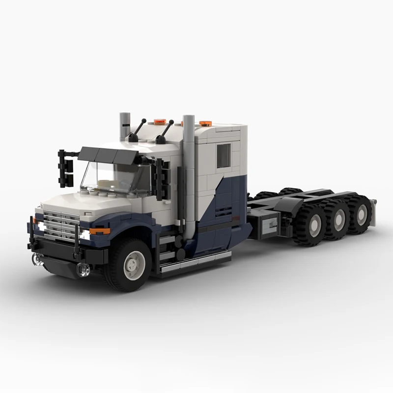 City Engineering Car Model MOC Building Bricks Sleeper Semi Truck Modular Technology Gifts Holiday Assemble Children Toys Suit