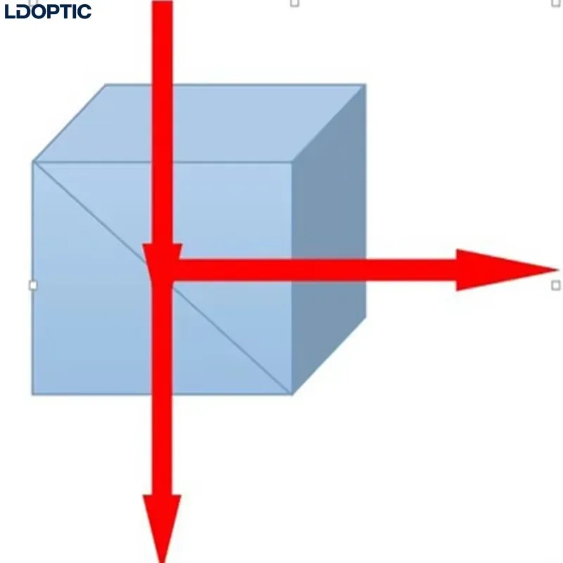 Beam Splitting Prism 5:5 Beamsplitter Ratio Transflective K9 Cube Prism Optical Glass Prism 20/30/40/50mm