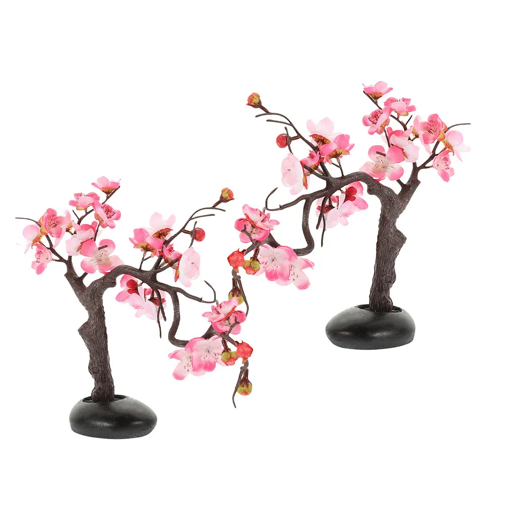 

2Pcs Artificial Plum Blossom Branches Creative Plate Decorations for Sushi Sashimi Japanese Cuisine Display Realistic Fake