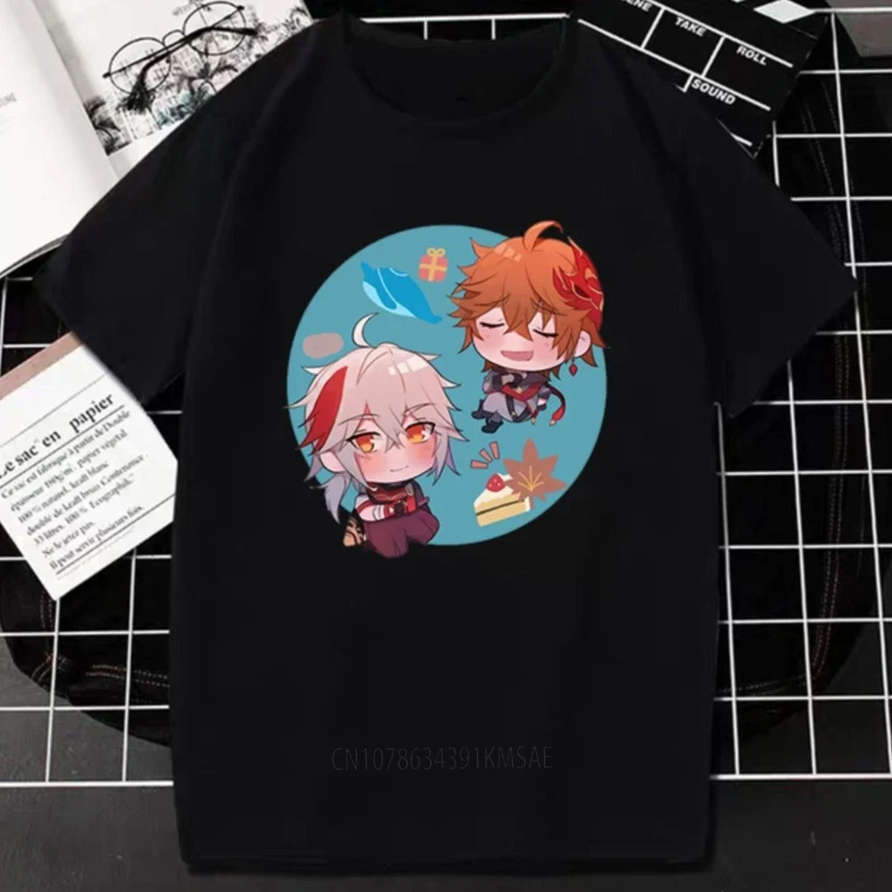 T-shirt imprimé Genshin Impact Game pour hommes et femmes, T-shirt d'été, T-shirt drôle Kawaii, T-shirt fantaisie à manches cour