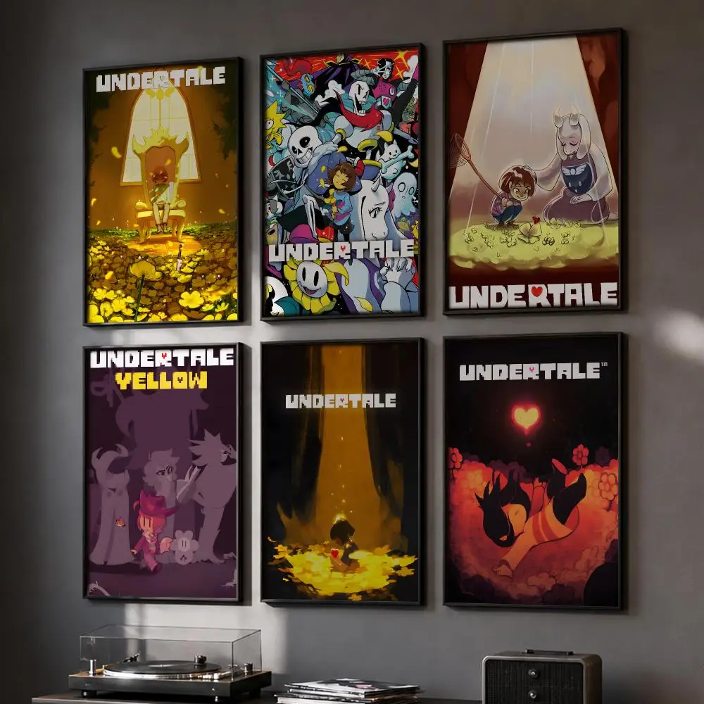 Hübsches Videospiel-U-Undertale-Poster HD Wandaufkleber für Zuhause, Flur, Wohnzimmer, Schlafzimmer, Bar, Büro, Dekor, Kunstdrucke
