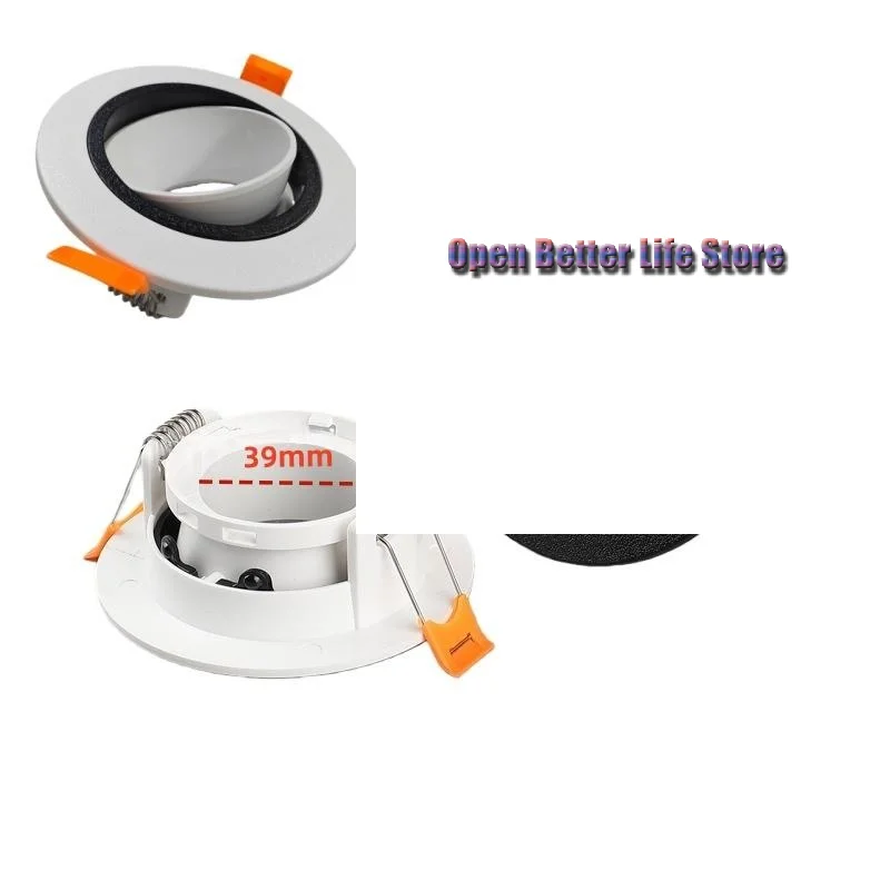 1 قطعة طقم إضاءة مستديرة أبيض وأسود Gu10 قاعدة مصباح حامل قابل للتعديل أضواء السقف قذيفة الملحقات