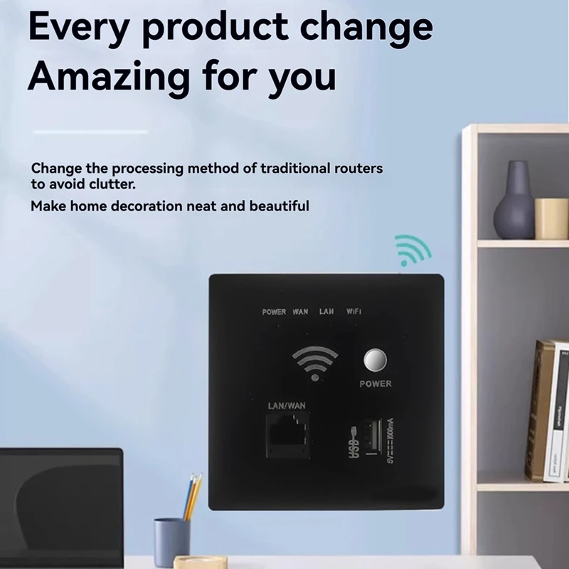 300Mbps 2.4Ghz WIFI Router Wireless Wifi Socket RJ45 AP Relay Smart USB Socket Panel Embedded Wall WIFI Router