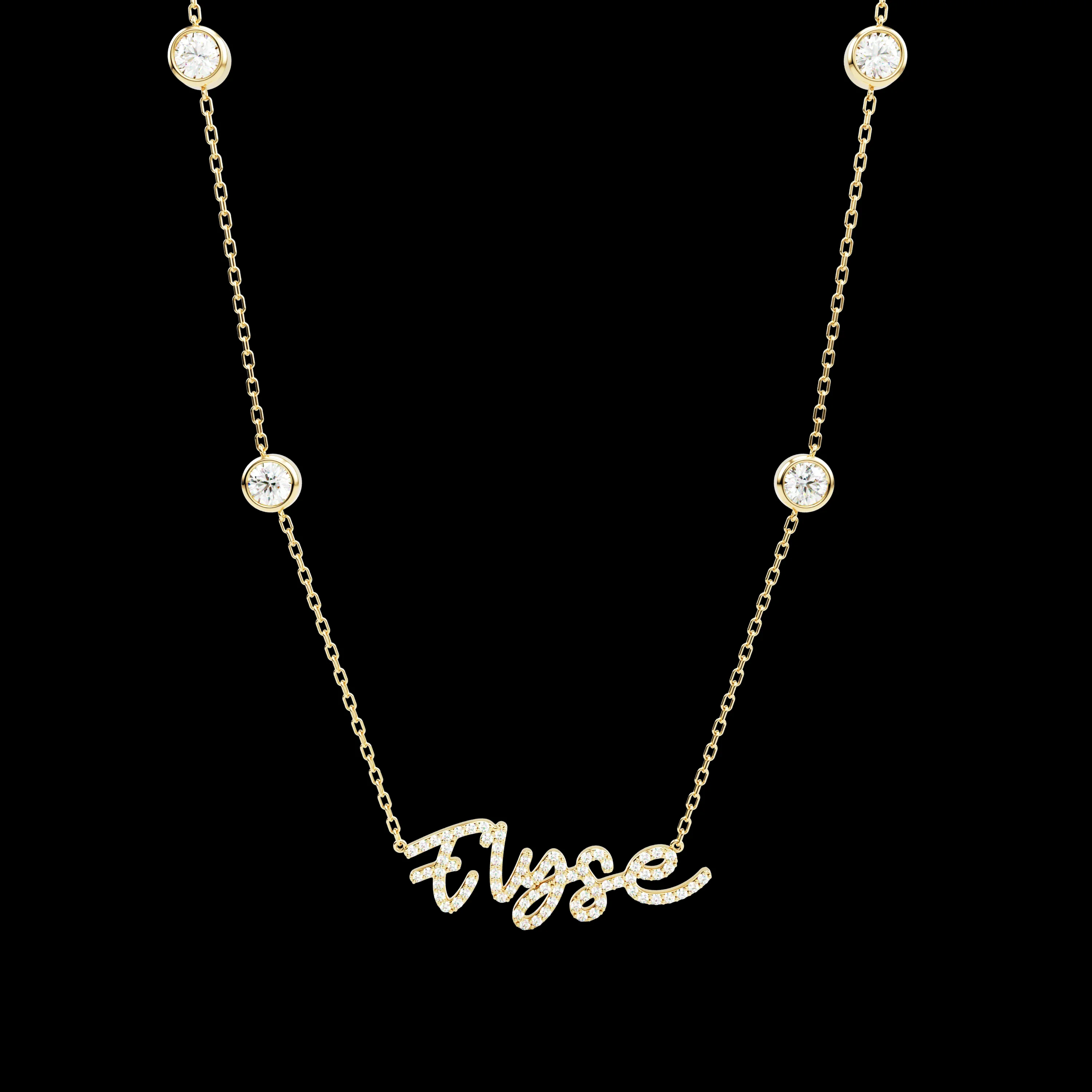 

Customized Diamond Name Necklace Personalized Birthstone Jewelry High Quality 18K Gold Plating Holiday Gifts Daily Christmas
