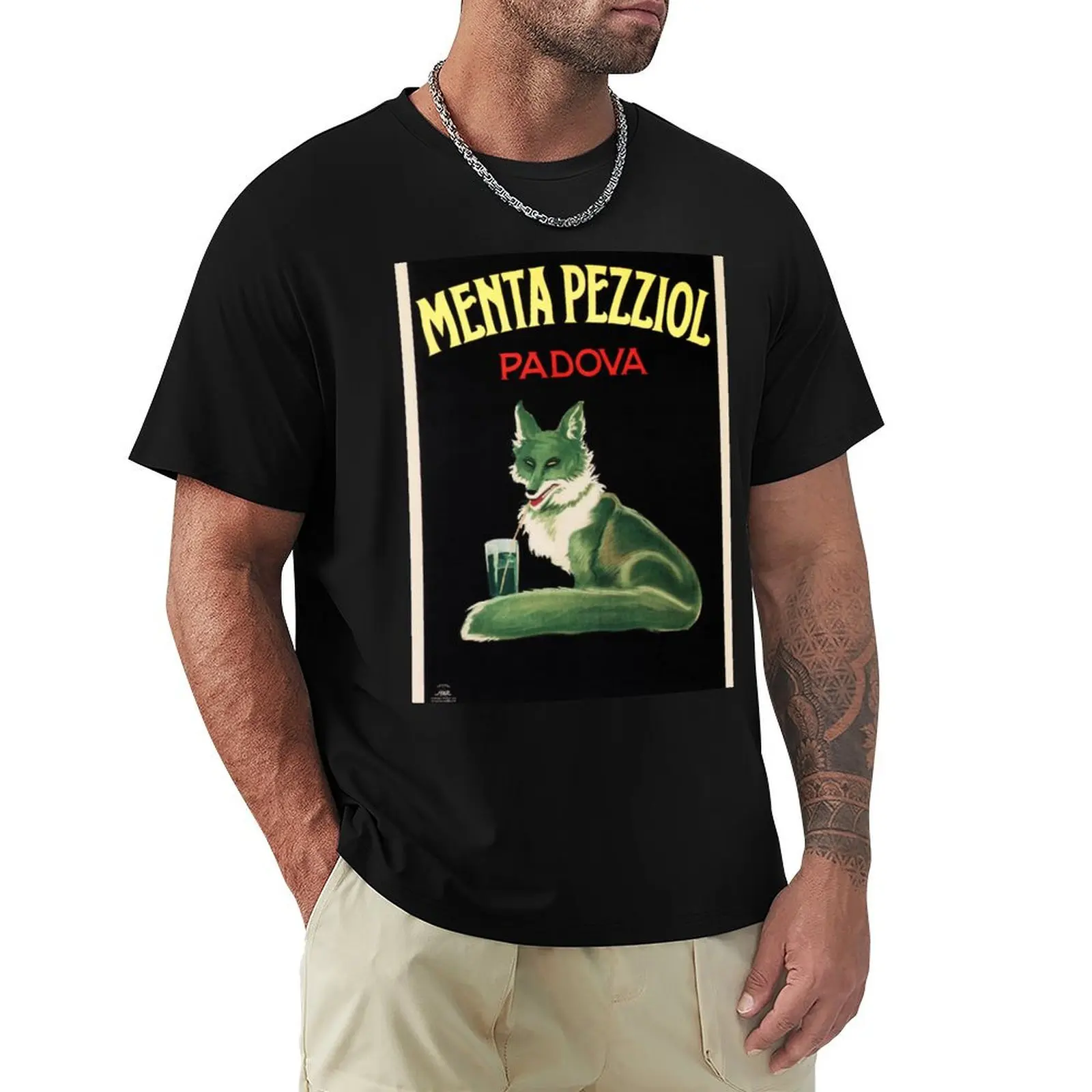 Camiseta MENTA PEZZIOL Padova, licor italiano vintage, estilo Art Deco 1922 de Marcelo Dudovich, talla grande, camiseta informal holgada