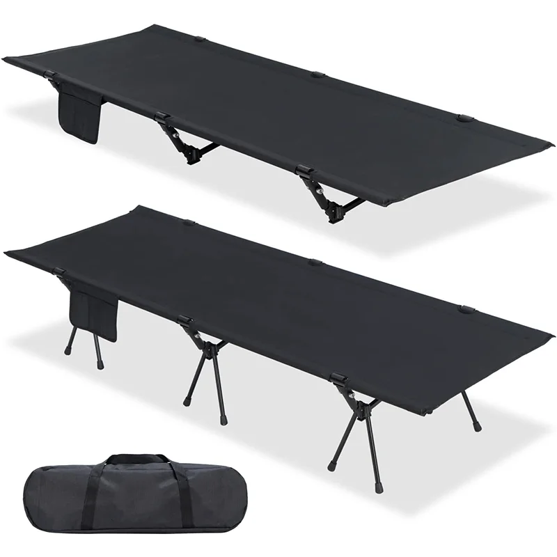 Modern Foldable Aluminum Alloy Camping Cot with Carry Bag Portable Tactical Sleeping Bed for Outdoor Hiking Emergency