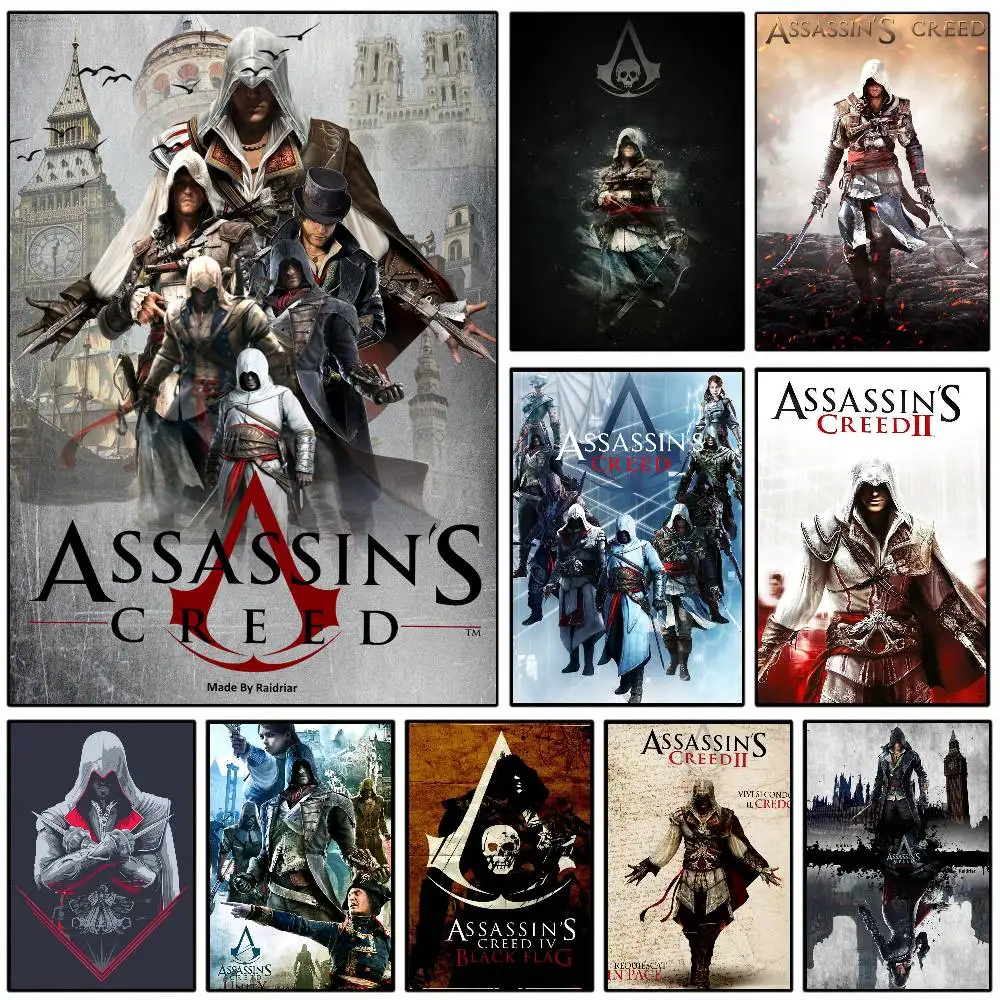 Jogo AssassinES S Creed Poster Art com impressões Casa quarto sala de estar decoração presente