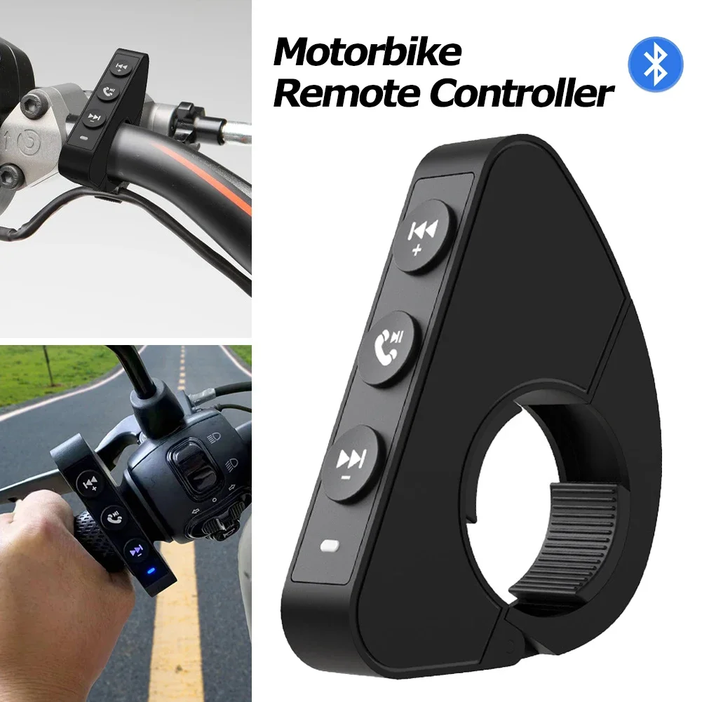 1Pcs Motorcycle Handlebar Control Bluetooth Wireless Hands-free Calls Remote Control Waterproof Bike Handlebar Media Contrl