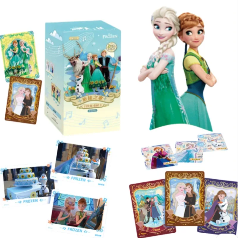 بطاقات ديزني فروزن الطبعة البلاتينية أغاني مجموعة الرحلة بطاقة نادرة إلسا آنا الأميرة أنيمي الطرفية دمى هدايا