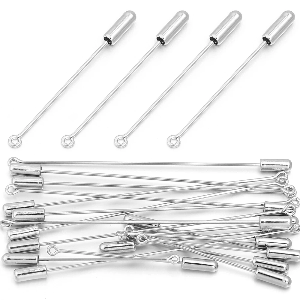 10pcs/lot Rhodium Color 9 Shape Head Pins Brooch 50/90mm Metal Eye Pin Safety Long Brooch Pins Headpins For DIY Jewelry Making