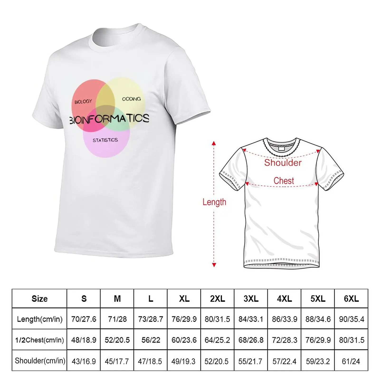 New Bioinformatics Venn Diagram T-Shirt Anime t-shirt plain t-shirt men t shirts