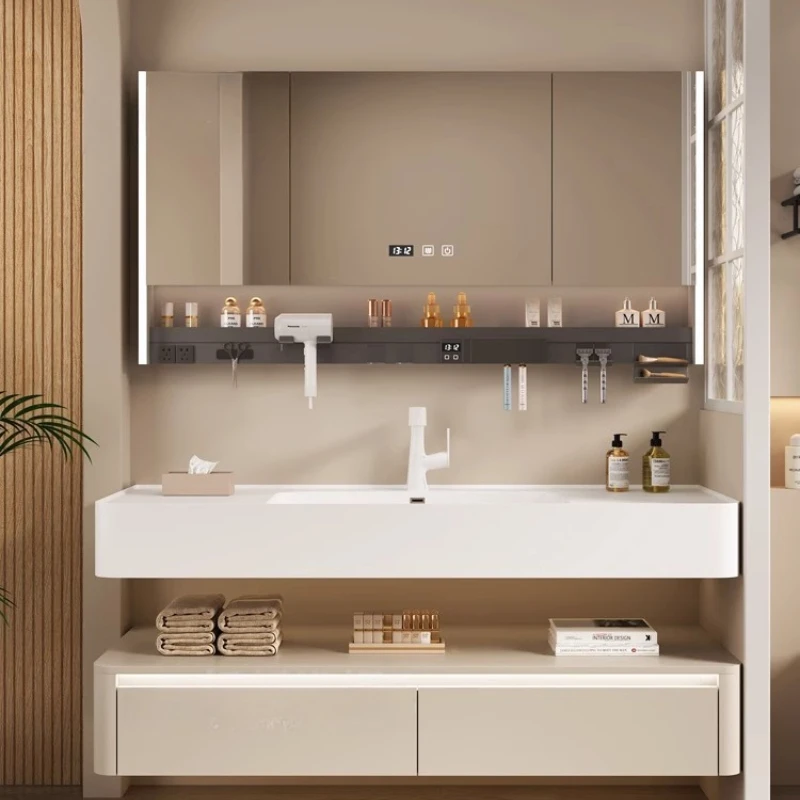 

/Simple Washbasin Vintage Vanity Bathroom Cabinets Storage Mirrors Mobiletto Bagno Furniture Light White Bathroom Cabinets moder