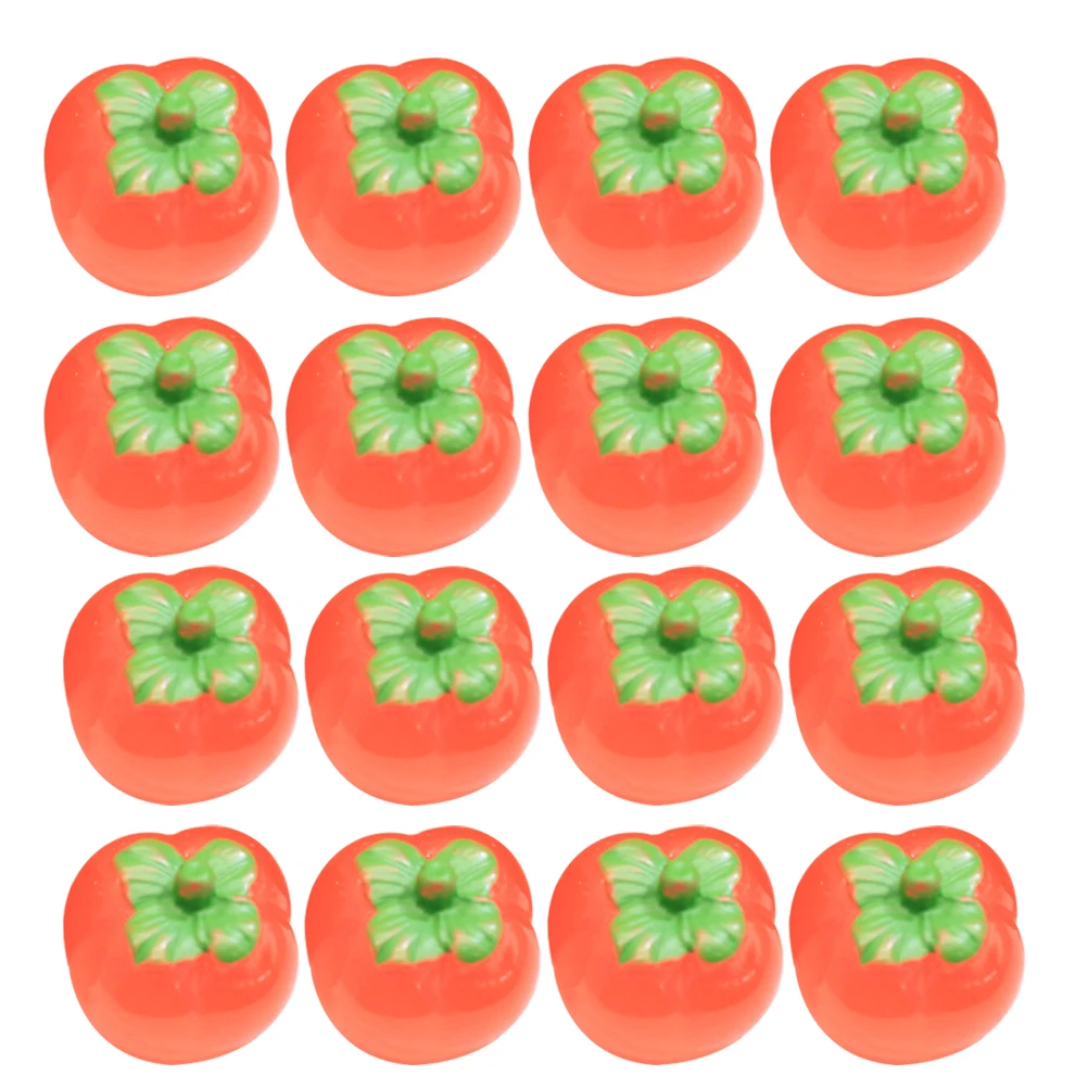 20 ชิ้นผลไม้ Luminous Persimmon เครื่องประดับปลอมสําหรับเครื่องประดับตกแต่งประดิษฐ์สีส้มตกแต่งเท็จ