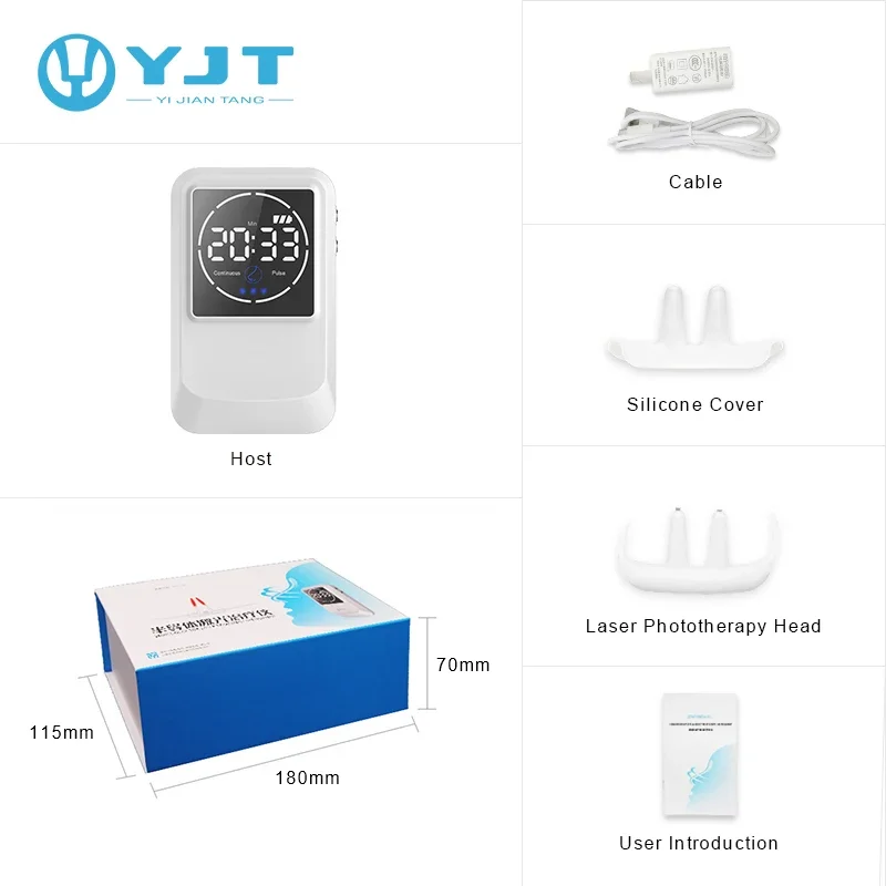 Dispositivo de tratamiento de terapia láser de pulso eléctrico de baja frecuencia, acupuntura infrarroja, alivia la alergia nasal