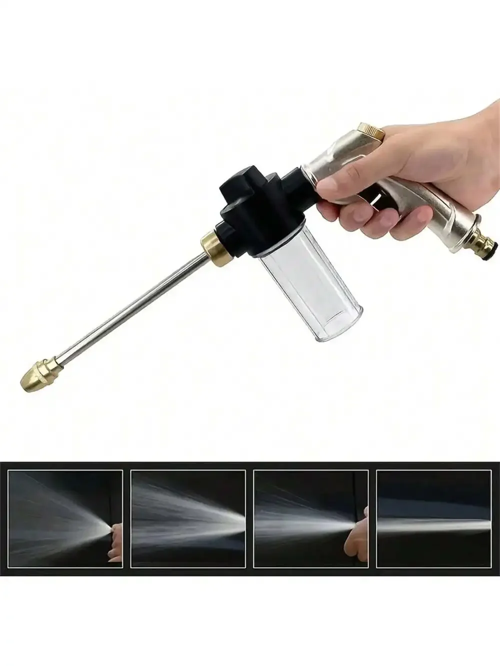 Household Garden Water Gun Hose Nozzle Long Rod Watering Irrigation Spray Guns High-pressure Foam Kettle Car Washing Gun
