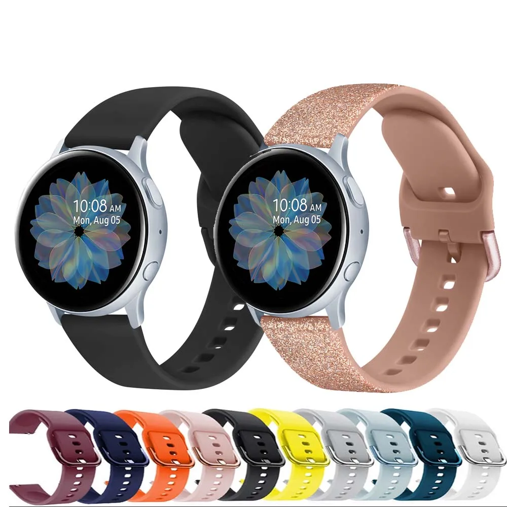 

Ремешок силиконовый для Samsung Galaxy Watch 3 20 мм, спортивный смарт-браслет для Samsung Galaxy Watch 4 42 мм