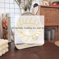 Foldable Desktop Makeup Mirror 360 Degree Rotating Double Sided Princess Mirror Portable With Stand Square Round Mirror Home