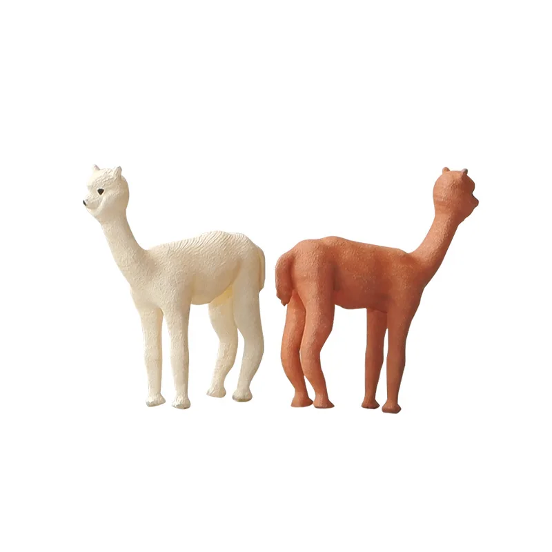 1/64 Simulation Alpaca Cow Animal SeriesRresin Miniature Hand Micro Photography Props Sand Table Scene