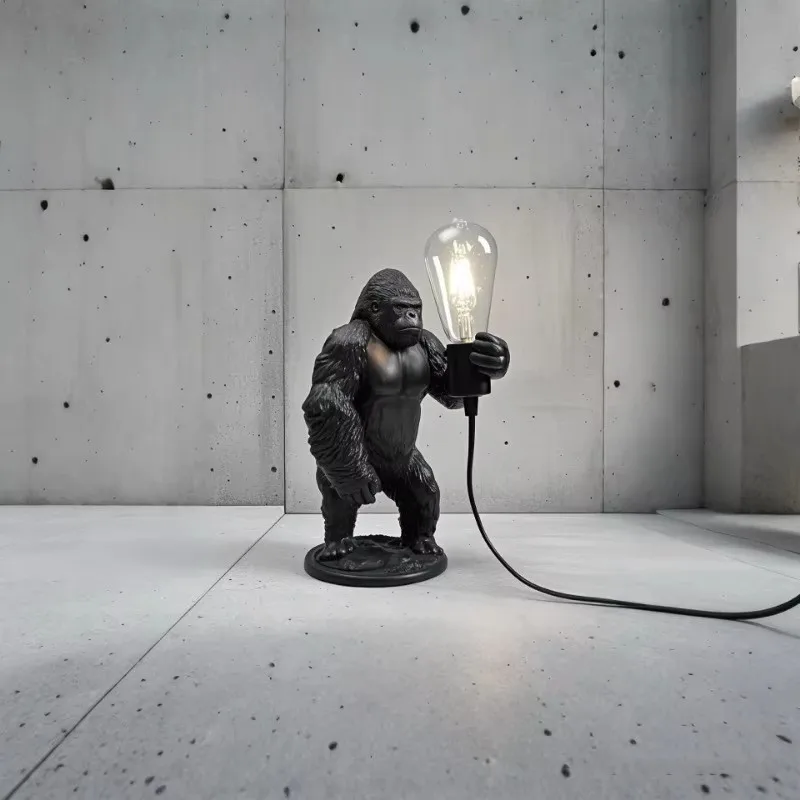 

Animal Floor Lamp Indoor Resin Decoration Table Lamp Creative Craft Gorilla Dining Table Lamp