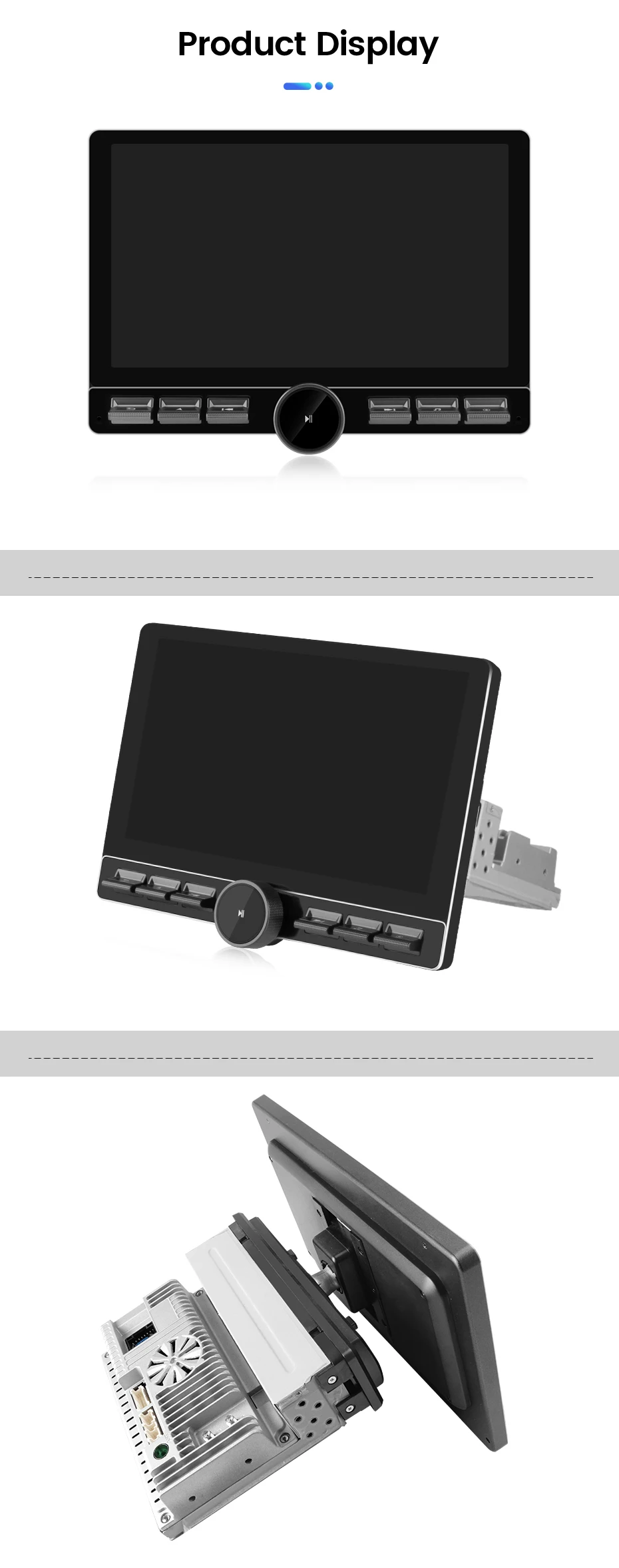 Junsun 10,1" Android Universal Single 1 Din Drehbares Autoradio 4GB+64GB Wireless Carplay Auto-Stereo Intelligentes System – Detail 20
