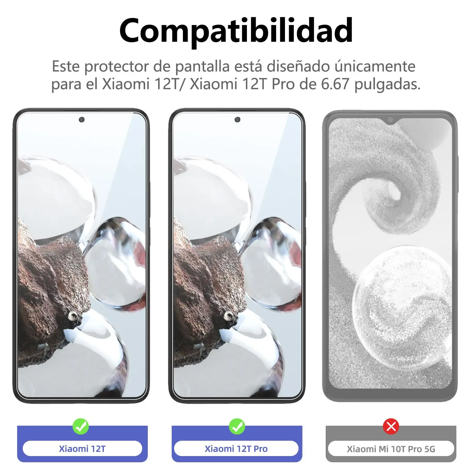 Für XIAOMI 12T Pro 6,67 Zoll Displayschutzfolie aus gehärtetem Glas, Kristallglimmer, 9H HD, klare, transparente Hülle, freundlich, kratzfest – Detail 2
