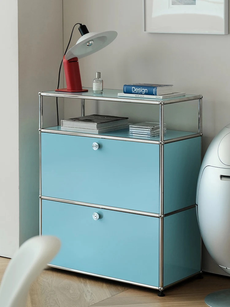 Customized Metal Stainless Storage Cabinet Stainless Steel Metal Sideboard Cabinet Dresser For Bedroom Modern Furniture