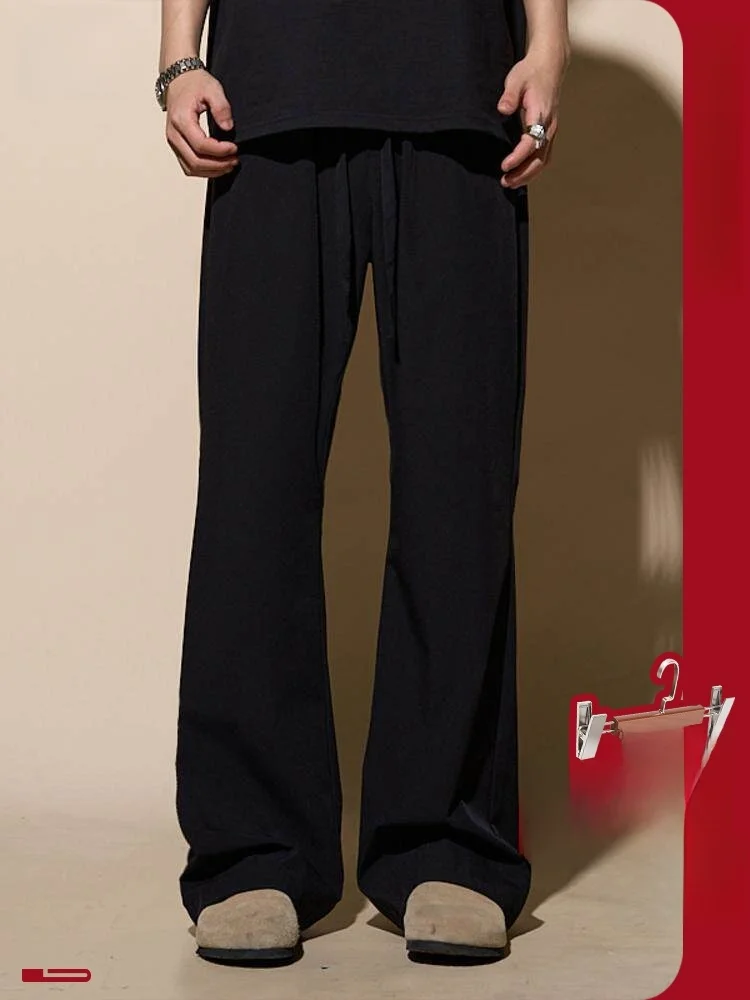 

Loadmind Summer Ice Silk Wide Leg Pants Casual Drapey Loose Men's Quick Dry American Trendy Trousers Straight Cut Leisure