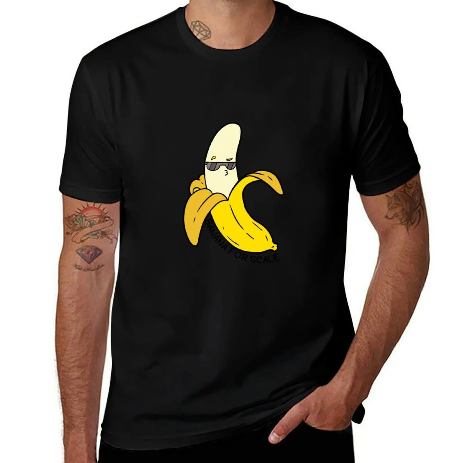 

banana for scale T-Shirt vintage clothes cheap stuff gifts for boyfriend summer top plain black t shirts men