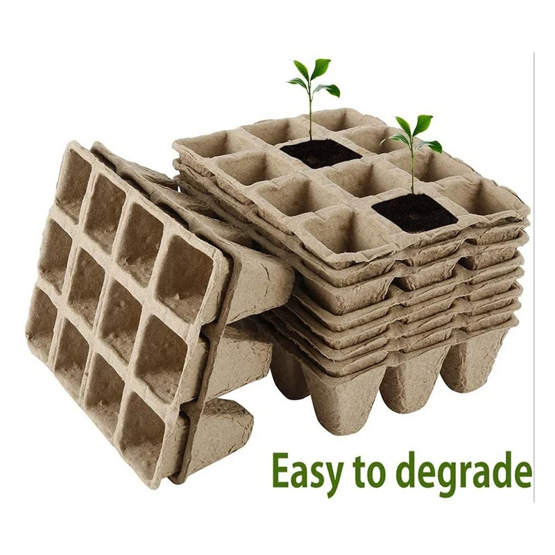 120Cells Seedling Startup Tray Seedling Starter Kit Organic Plant Starter Tray With Drainage Holes Is Biodegradable