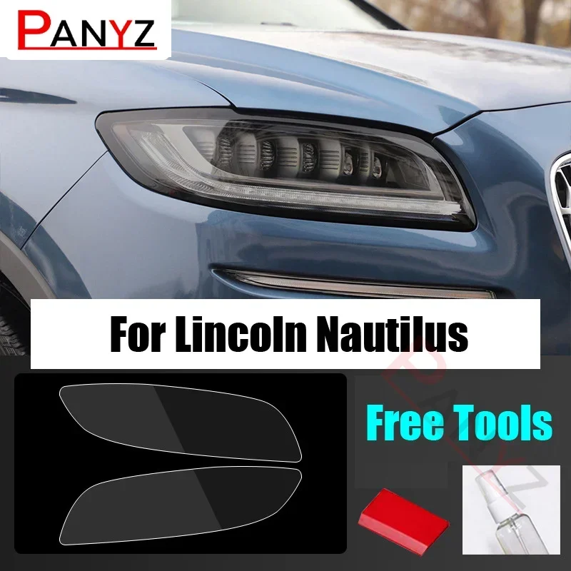 

Передняя фара автомобиля, защитная пленка из ТПУ, дымчато-черная прозрачная виниловая наклейка для Lincoln Nautilus, внешние аксессуары, сделай сам