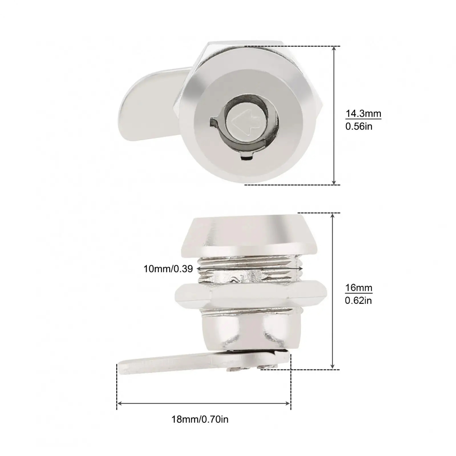 Mini Tubular Cam Lock with 2 Keys for Home Important Items Security Cylinder Door / Mailbox / Telephone