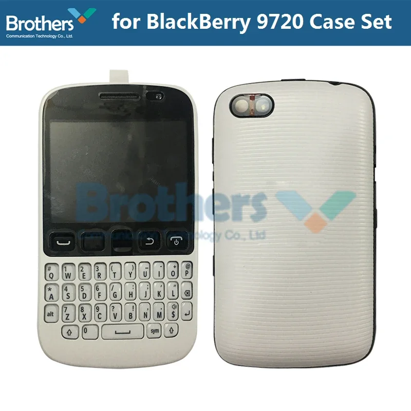 Full Set For BlackBerry 9720 Back Cover Battery Door Housing+Front Frame + Keyboard For BlackBerry 9720 Black White