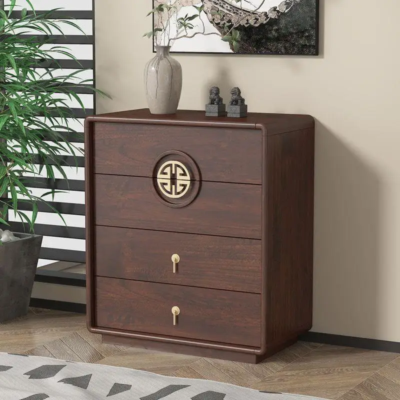 LTT New Chinese Bedroom Locker Living Room Wall Storage Cabinet Drawer Bedside Cabinet