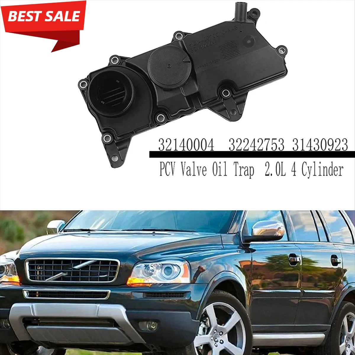 

32140004 PCV Valve Oil Trap 2.0L 4 Cylinder for Volvo XC90 XC60 S60 S80 S90 V60 V90 2014-2021 32242753 31430923