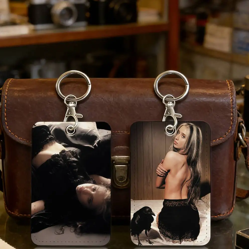 Singer I-Isabel LaRosa Raven Card Holder Keychain Badge Holder ID Card Pass Hang Rope Lariat Lanyard for Key Rings